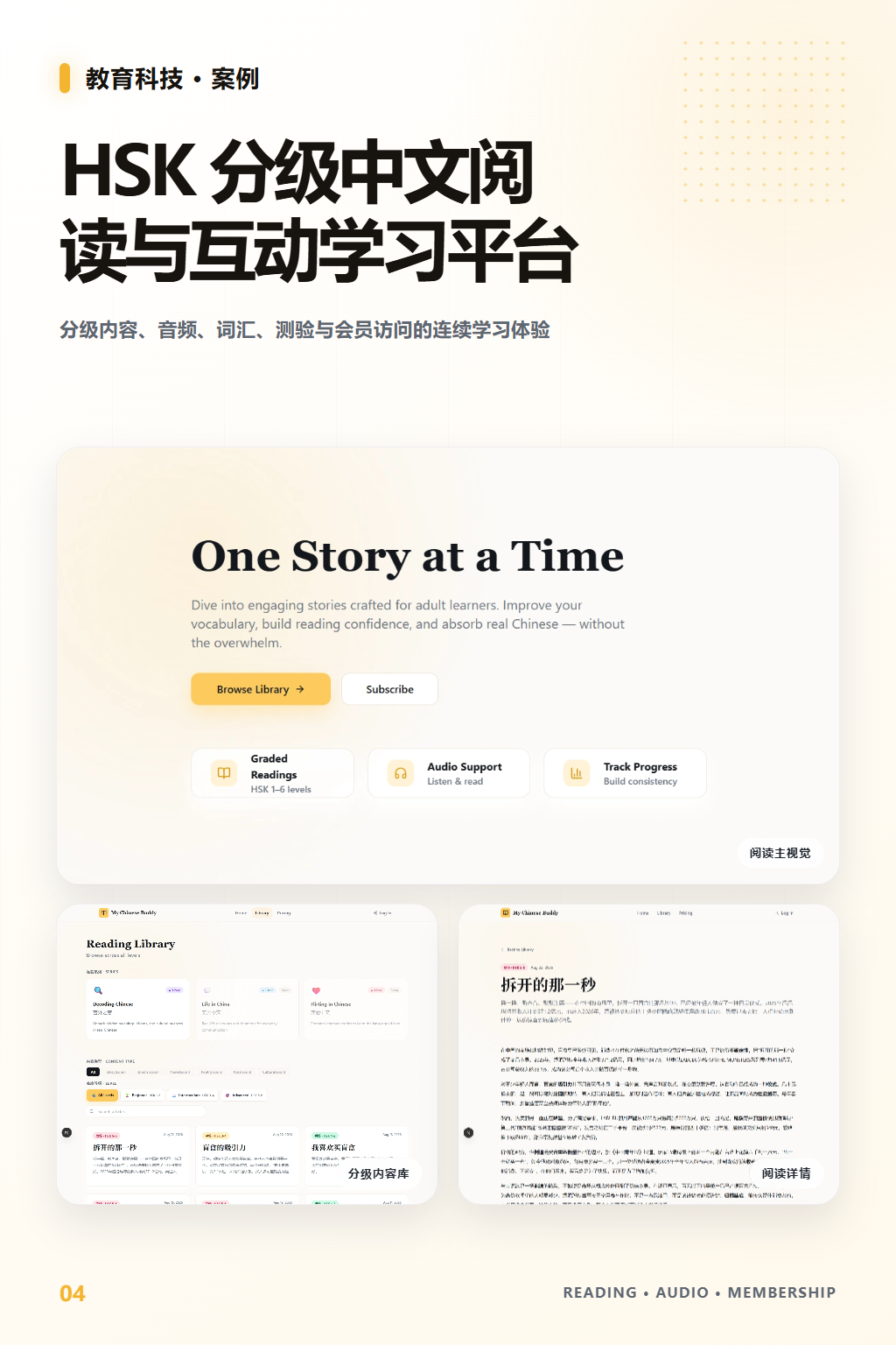 HSK 分级中文阅读与互动学习平台